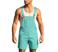 Generisch Combinaison décontractée pour homme avec bretelles, design sans manches, matériau léger et respirant pour un usage quotidien confortable, facile d'entretien, polyvalent, Vert menthe., 4XL
