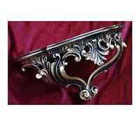Generisch Console murale 38 x 20 x 15,5 cm - Étagère murale dorée et noire - Style baroque antique - Rétro