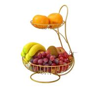 Generisch Corbeille à fruits en métal - Organisateur de légumes à 2 étages - Récipient à légumes en fil métallique - Pour plan de travail, fête, buffet, appartement, cuisine, maison, bureau, table à