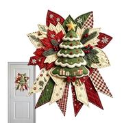 Generisch Couronne de Noël matelassée - Fournitures de bricolage pour | Kit de couronnes de porte de sapin de Noël pour rampe d'escalier, cheminée, chambre à coucher, salon, fenêtre et