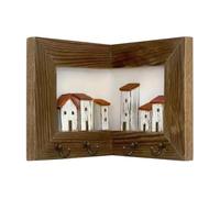 Generisch Crochet à clés pour le mur - Avec crochet 3D rustique vintage en bois - Décoration murale de ferme - Pour couloir, salon, bureau, maison, appartement, station pour chien, entrée