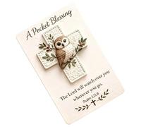 Generisch de poche avec oiseau, faite à la main, chrétienne, portable - de poche avec carte de verset de la Bible - Pour méditation, baptême, étude biblique, , adolescents, amis