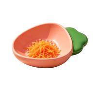 Generisch de râpe à ail - 9,5 x 7,5 x 2,5 cm en céramique en forme de carotte, multifonction, ail, gingembre, fromage, citron, légumes avec assiette trempée, outil de cuisine fait à la main