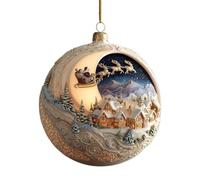 Generisch Décoration de Noël en forme de boule à neige - Décoration de Noël | Décoration de Noël 2D en forme de loup, Père Noël, décoration pour salon, fête, anniversaire, entrée, bureau, chambre