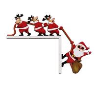 Generisch Décoration de porte de Noël en bois des deux côtés - Décoration murale pour salon, fenêtre, chambre à coucher, armoire, TV - Panneau en bois festif à suspendre - Élégant - - Hiver
