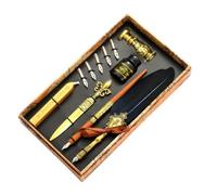 Generisch Ensemble d'encre de calligraphie à plume | Kit de stylo de calligraphie vintage | Ensemble de stylo à plume comprend un dip, l'encre, des pointes de rechange, des stylos à cacheter de