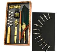 Generisch Ensemble d'encre de calligraphie vintage | Stylo plume pour écrire, kit de sceau de cire amélioré avec pointes de rechange, stylo de signature vintage de luxe