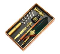 Generisch Ensemble stylo plume et encre | Quill Pen Set de calligraphie | Stylo avec encre - Kit de sceau de cire amélioré avec pointes de rechange, stylo de signature vintage de luxe