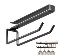 Generisch Étagère à verres à vin sous l'armoire - Gain de place, sans perçage, organisateur de séchage en métal, support de comptoir, pour bar, cave, étagère de cuisine, salle à manger, placard