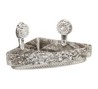Generisch Étagère d'angle à ventouse - Étagère d'angle de douche | Triangle avec poignée solide à suspendre avec crochets, salle de bain, cuisine, chambre à coucher, salon, organiseur, lavabo ondulé