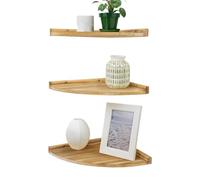 Generisch Étagère d'angle murale flottante | Étagère d'angle en bois à 3 niveaux | Présentoir de parfum | Pour chambre à coucher, cuisine, salon, , , livre, parfum, escalier, armoire, bar