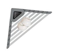 Generisch Étagère d'évier d'angle 32 x 32 x 4,5 cm en silicone et aluminium - Égouttoir de cuisine avec barre de séchage - Étagère enroulable pour ustensiles de nettoyage - Lavabo pratique pour
