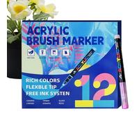 Generisch Feutres de peinture acrylique avec pointe pinceau - Articles scolaires et éducatifs - Pointe pinceau - Pour , adultes, fête, Thanksgiving, école, bureau, décoration, bricolage