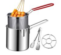 Generisch Friteuse en acier inoxydable avec panier passoire | Faitout pour la cuisson et la friture, convient pour le filet de poulet, les ailes de poulet, les desserts, la maison