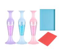 Generisch Gem Art Gem Art Lot de 3 stylos à pointe de en forme de pot de fleurs, accessoires artistiques, avec poignée confortable, 3 stylos de coloriage sans colle, avec plateau pour pierres