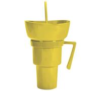 Generisch Gobelet à collation et boisson, conteneur alimentaire étanche avec compartiments, 900 ml pour frites, bonbons, pop-corn, jus, thé, lait, fête, voyage, pique-nique, école, utilisation en