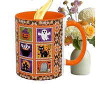 Generisch Gobelet d'Halloween vintage en céramique, 380 ml, avec isolation thermique, pour boissons chaudes, thé, adultes, , cuisine, fête, automne, Noël