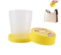 Generisch Gobelet pliable pour les déplacements, tasse de voyage pliable, gobelet extensible avec couvercle de dessin animé, gobelet pliable portable au format de poche pour la randonnée et