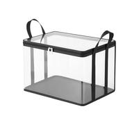 Generisch Grande boîte de rangement transparente robuste pour vêtements, déménagement, rangement, empilable, avec couvercle, poignées, fermeture éclair, pour dortoirs d'étudiants, organisation