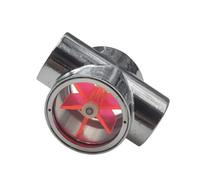 Generisch Jauge en ligne en métal pour systèmes de refroidissement à eau, fenêtre de visualisation de liquide de refroidissement avec six rotors à ailettes et raccords de raccordement filetés pour