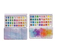 Generisch Kit aquarelle - Paillettes, boîte à pigment solide, étui de peinture portable | Collection d'accessoires d'art scintillants vives pour calligraphie, emballage floral, argile, coloration