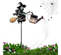Generisch Lampe LED sorcière volante colorée à énergie solaire | Décoration d'intérieur d'Halloween pour cour, jardin, pelouse, entrée, ferme, école, fête, maison hantée, vacances