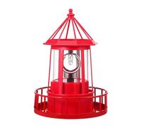Generisch Lampe rotative à énergie solaire pour jardins, cours, fêtes extérieures, avec boîtier en ABS, design phare, rouge, taille unique