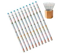 Generisch Lot de 10 crayons scolaires incassables avec gomme | Crayons scolaires pour enfants, maternelle, salle de classe, maison, sac de fête
