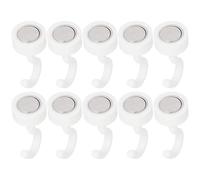 Generisch Lot de 10 crochets magnétiques sans perçage, crochets muraux puissants, pour cuisine, salle de bain, réfrigérateur, garage, maison, rangement, salle de asier, serviette, outils