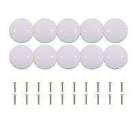 Generisch Lot de 10 plaques de recouvrement rondes en plastique | Couvercle rond, cache-plafond, cache-prise, panneau de câble en plastique, facile à installer