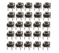 Generisch Lot de 100 boutons poussoirs électroniques, 4,5 mm | Partie d'entrée de 6 x 6 mm pour le montage de la platine, boîtier ABS, capuchons métalliques pour l'entretien des appareils