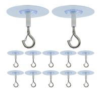 Generisch Lot de 12 crochets de plafond à coller - Crochets de plafond autocollants - Crochets de suspension de plafond - Crochets à œillets adhésifs pour suspendre des lumineuses - Décoration