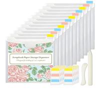 Generisch Lot de 12 organiseurs de papeterie avec rabats, 32 x 33 cm, organiseurs de sacs en papier de scrapbooking, transparents, photos ménagères et boîtes en carton pour dortoir, bibliothèque