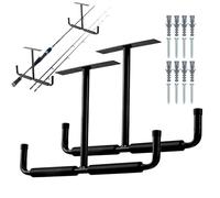 Generisch Lot de 2 étagères de plafond pour le rangement dans votre garage | Crochet de plafond pour le garage pour vélos, échelles, bois coupé, pelles, barres, cannes à pêche