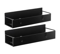 Generisch Lot de 2 porte- magnétiques modernes en acier carbone avec crochets pour réfrigérateur, micro-ondes, machine à laver, cuisine, mur ou façade en métal, petites et grandes tailles