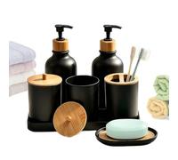 Generisch Lot de 2 porte-savons, bouteilles de lotion avec 2 récipients | Porte-savon avec porte-brosse à dents et plateau pour salle de bain, plan de travail, commode, dortoir d'étudiant