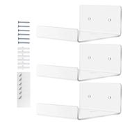 Generisch Lot de 3 étagères murales flottantes en acrylique - Organisateur de cadre photo invisible et bibliothèque sans perçage - Mini étagère murale pour salle de bain, cuisine et bureau - Vis et