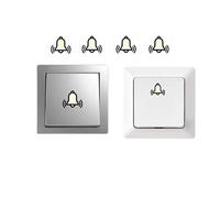 Generisch Lot de 4 autocollants pour interrupteur - Motif cloche - Symbole de sonnette - T (1,5 x 1,5 cm) - Résistant aux intempéries - Vinyle transparent