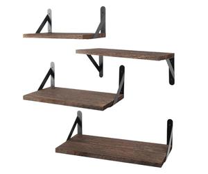 Generisch Lot de 4 étagères flottantes en bois - Organiseur mural - Pour chambre à coucher, salon, salle de bain, bureau, coin - Jardinière - Livre - Figurines - Articles de toilette