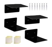 Generisch Lot de 4 étagères murales transparentes - Support multifonction - 10 cm - Pour salle de bain - Pour chambre à coucher, bibliothèque, album, cuisine, salle de bain, salon