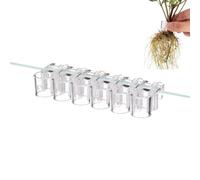 Generisch Lot de 6 pots de fleurs transparents pour aquarium | Support de plantes à suspendre pour bassin à poissons, culture hydroponique, plantation, décoration, élément d'eau