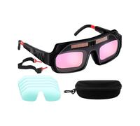 Generisch Lunettes de sécurité de soudure, lunettes de soudure avec lampe torche, protection oculaire réglable, résistante aux UV, design ventilé pour la construction, le meulage, le travail