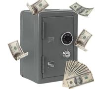 Generisch Mini coffre-fort en métal | Mini compartiment à billets en métal | Boîte de rangement pour argent avec mots de passe, cadeaux pour anniversaire, Noël, Nouvel An