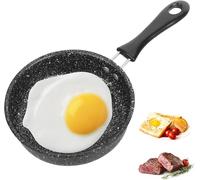Generisch Mini pan de 14 cm de diamètre, revêtement Frying Pan antiadhésif, à induction, anti-adhésif, Fried Pan portable, pour le camping, la cuisson au gaz, noir