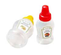 Generisch Mini récipient à vinaigrette - Mini bouteilles à presser - Récipient à sauce pour boîte à déjeuner - Récipient polyvalent pour sauces de qualité alimentaire pour sucre d'érable, tomates