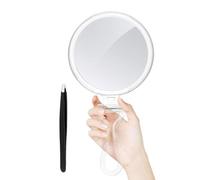 Generisch Miroir grossissant avec poignée, miroir grossissant 30x/50x, pour beauté, rasage, camping, coiffeuse, sac à main, mur, salon de coiffure, dortoir, femme, homme