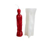 Generisch Moule à bougie en silicone en forme d'homme debout, 20 cm, blanc, pour rituel de coulée de , EG06619, outil de bricolage réutilisable, débutant