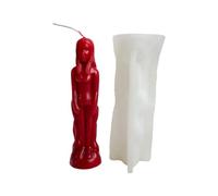 Generisch Moule à bougie en silicone en forme d'homme debout, 20 cm, blanc, pour rituel de coulée de , EG06619, outil de bricolage réutilisable, débutant