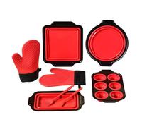Generisch Moule en silicone flexible avec manique, grattoir et pinceau - Passe au lave-vaisselle - Pour muffins, , cupcakes, cuisine, appartement, maison