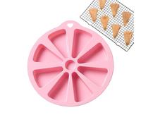 Generisch Moule en silicone triangulaire - 8 compartiments - Moule en forme de pizza - Convient pour dessert, cuisson, pâtisserie, de maïs, pop-corn, pommes de terre, four, cuisine